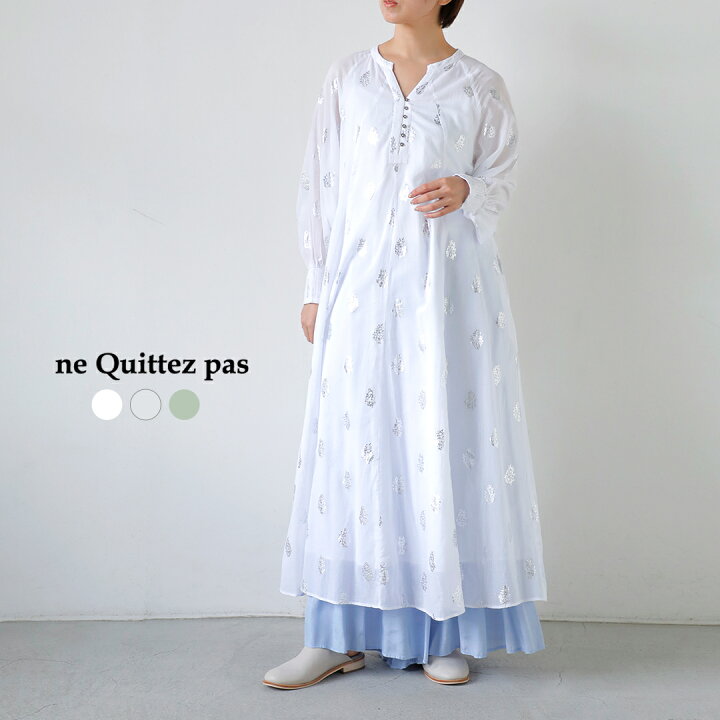 楽天市場】ne Quittez pas ヌキテパ コットンボイル フラワー箔 