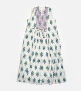 ne Quittez pas �k�L�e�p �R�b�g���W���K�[�h �C�x���X�v�����g �h�J �X���[�u���X �h���X Cotton Jacquard Iberis print Embroidery Sleeveless Dress 010561wa3 ���f�B�[�X 2026ss�V�� �t�� �����O�����s�[�X