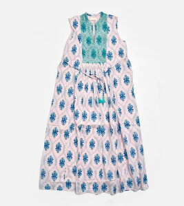 ne Quittez pas �k�L�e�p �R�b�g���W���K�[�h �C�x���X�v�����g �h�J �X���[�u���X �h���X Cotton Jacquard Iberis print Embroidery Sleeveless Dress 010561wa3 ���f�B�[�X 2026ss�V�� �t�� �����O�����s�[�X�y�N�[�|