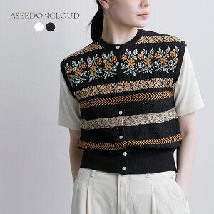 ASEEDONCLOUD �A�V�[�h���N���E�h �t�����[�W���K�[�h �j�b�g �x�X�g �gFlower Jacquard Knit Vest�h 261806 ���f�B�[�X