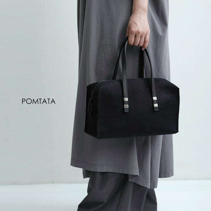楽天市場】POMTATA ポンタタ カウレザースエード スクエア ボストン 