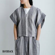 [NEW]HAVERSACK ハバーサック ダンガリーストライプ スリーブレス カーディガン 622627 レディース