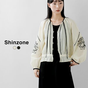 Shinzone �V���]�[�� �R�b�g�� �h�J �M���U�[ �u���E�X EMBROIDERED BLOUSE 26smsbl09 ���f�B�[�X 2026ss�V�� �t�āy�N�[�|���Ώہz