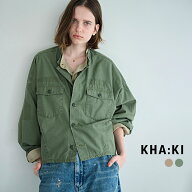 kha:ki カーキ ウォッシュドコットンツイル ボリュームスリーブシャツ “BARREL SLEEVE FATIGUE SHIRTS”…