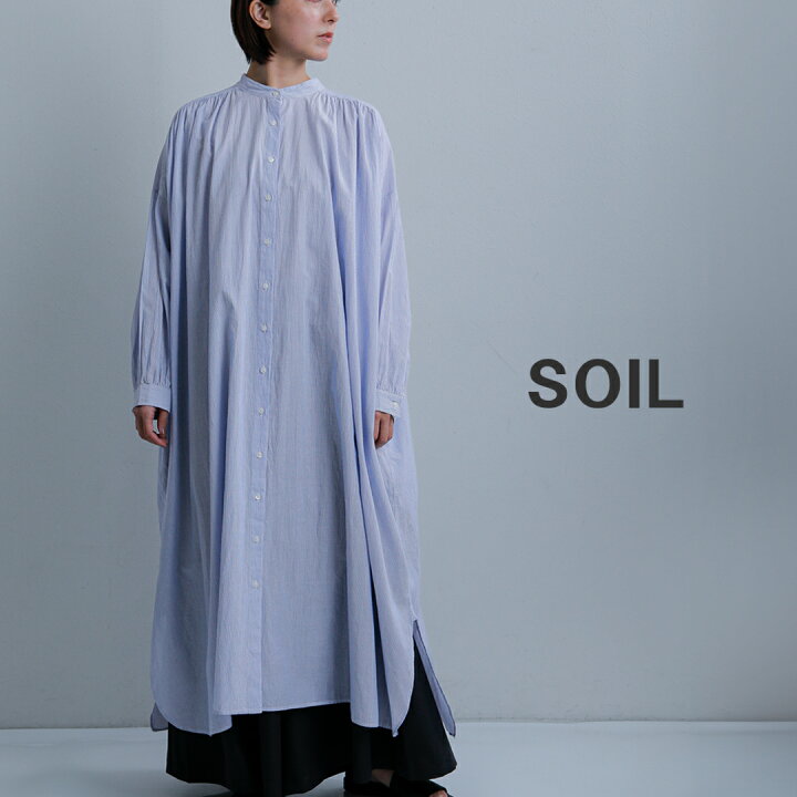 楽天市場】SOIL ソイル コットンボイル ストライプ バンドカラー 