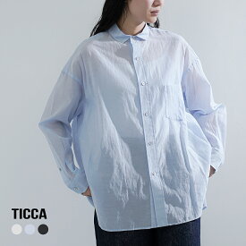TICCA ティッカ コットンシルク スクエア ビッグシャツ uni tbfs-113 レディース 2026ss新作 春夏