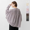 ミズイロインド mizuiro ind コットン バックギャザー ワイド 長袖シャツ 1-238975-rf 2025ss新作 レディース バンドカラー ゆったり ナチュラル ドルマンスリーブ 上品 光沢感 大人 こなれ感【☆】