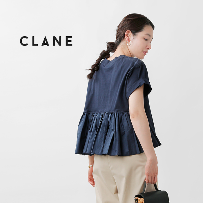 楽天市場】CLANE クラネ バックギャザー切り替えフリルTシャツ 12105 