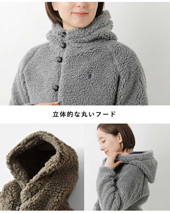 楽天市場】Gymphlex ジムフレックス くるみボタン ボア フーデッド 