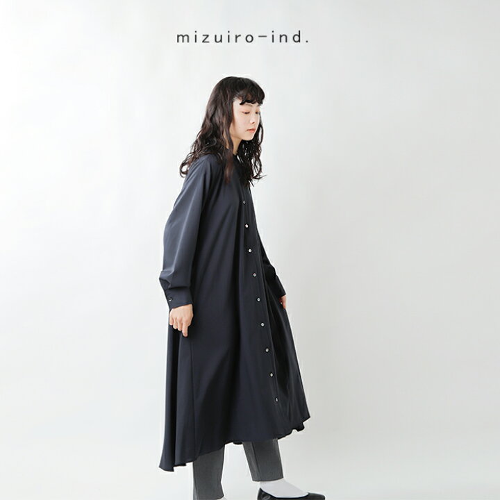楽天市場】mizuiro ind ミズイロインド T/Rバンドカラーフレアシャツ  