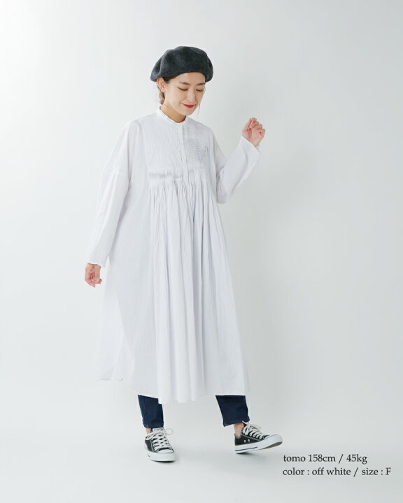 楽天市場 Mizuiro Ind ミズイロインド コットンピンタック刺繍シャツワンピース 3 Yn Aranciato アランチェート