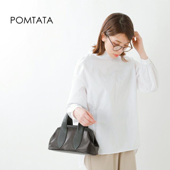 楽天市場】POMTATA ポンタタ シュリンクコンビレザーがま口バッグS fl 