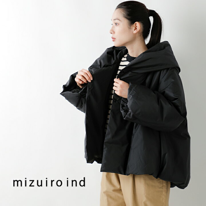 楽天市場】ミズイロインド mizuiro ind フーデッド ショート ダウン 