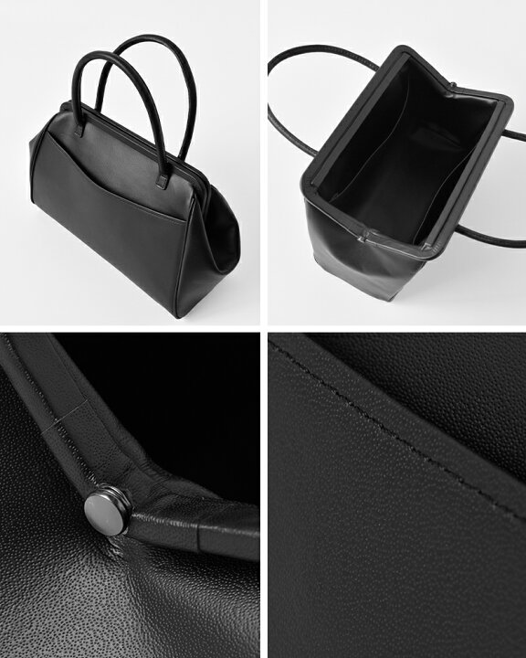 VSUCH DESIGN 黒 レザーハンドバッグ | ヤマダウェブコム