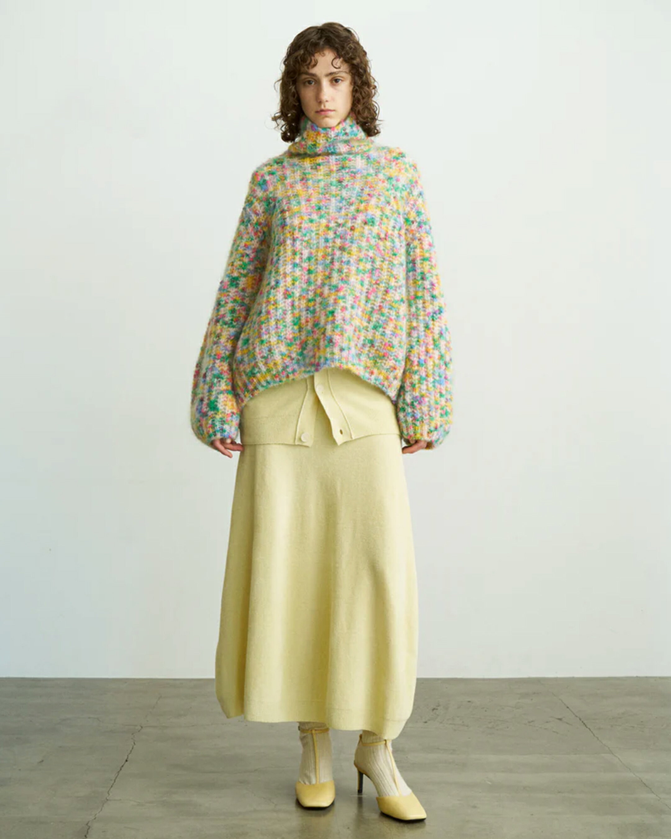 スーパーキッドモヘア&コットン ハイネックニット