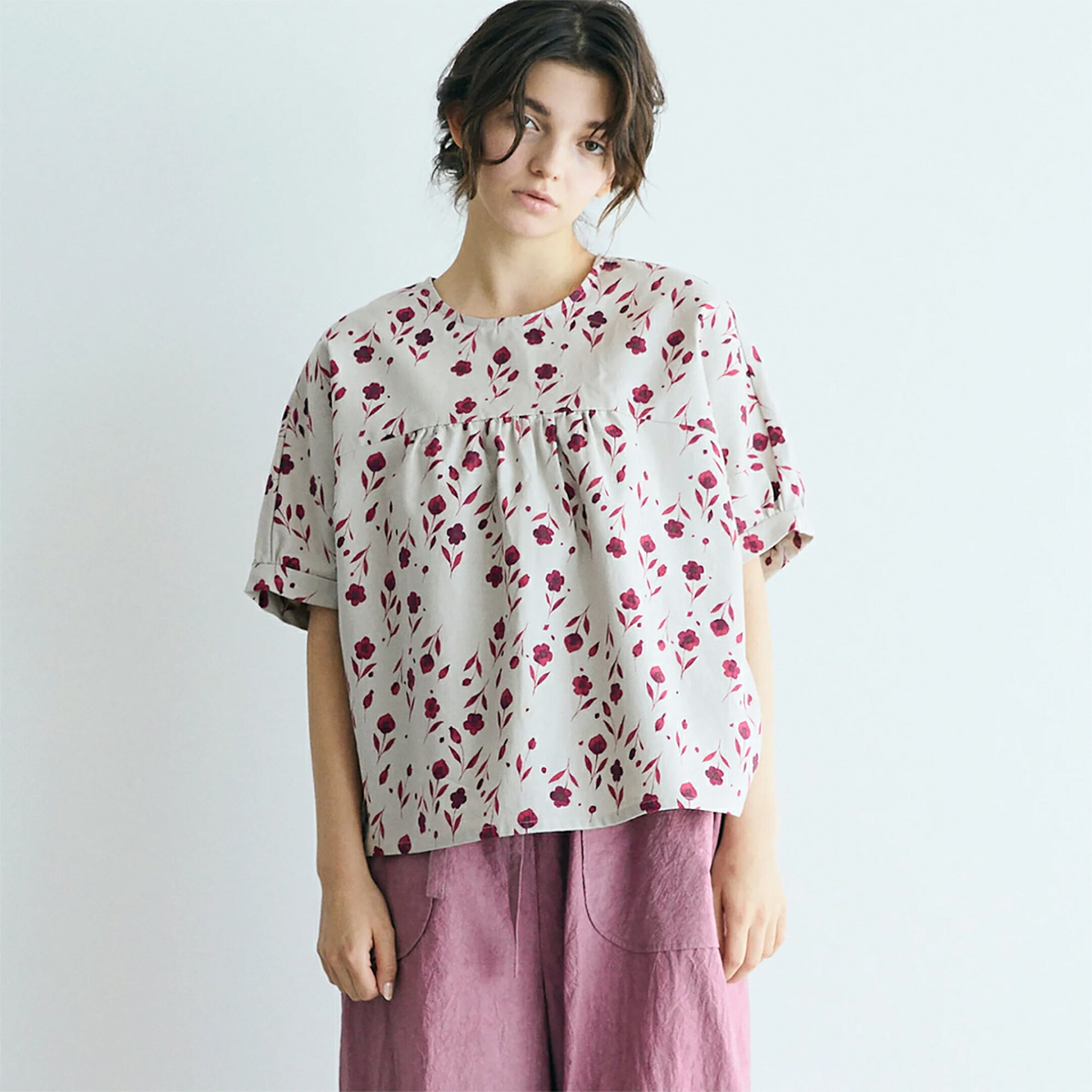 MAGALI Fleur de brume コットンリネン ルーミー プルオーバー bl279
