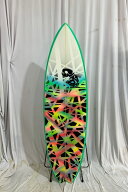 【中古】SMOOTH BODY (スムースボディー) ショートボード [RAINBOW×GREEN] 5’7” サーフボード