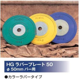 ニシ・スポーツ（NISHI）T2382B HGラバープレート50 直径50mm バー用 15.0kg カラーラバータイプ