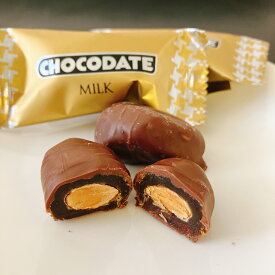 超ポイントバック祭り100-2000円クポ5倍ポイント送料無料！2-6個10-30%クーポン！おいしい大粒アーモンド入チョコレートデーツ ミルク80g 週間ランキング6位フルーツチョコレート部門(2024 9/6時点)ご褒美スイーツ ギフト デーツはカルシウムがプルーンの1.8倍 個包装7-8個