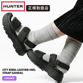 ハンター HUNTER サンダル メンズ レディース シティ リベル レザー ヒール ストラップ サンダル CITY REBEL LEATHER HEEL STRAP SANDAL ブラック BLACK 靴 UFD3110LEA-BLK | ブランド [正規取扱店]【ポイント10倍】