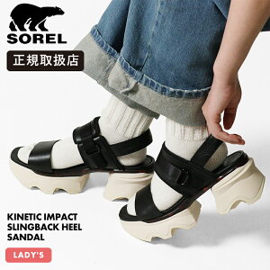 �\���� SOREL �T���_�� ���f�B�[�X �L�l�e�B�b�N�C���p�N�g �X�����O�o�b�N �q�[���T���_�� KINETIC IMPACT SLINGBACK HEEL SANDAL �u���b�N Black Chalk �C NL4951 012 | �u�����h [���K�戵�X]