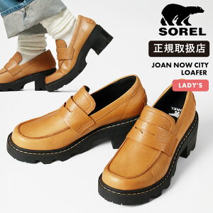 �\���� ���[�t�@�[ ���f�B�[�X SOREL �W���A���i�E�V�e�B�[ JOAN NOW CITY LOAFER �h�� �C �J�W���A�� �ʋ� �I�t�B�X ������� NL5126 709 �L���j�I���S�[���h �u���b�N ���K�i [���K�戵�X]