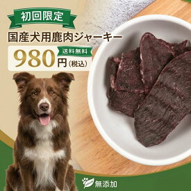 【初回限定 送料無料】犬用鹿肉ジャーキー お試し 50g 無添加 北海道産 エゾ鹿 赤身100% 犬用おやつ ドッグフード 国産 高タンパク 低脂質 低アレルギー ご褒美 しつけ ポスト投函 メール便 1世帯1回限り