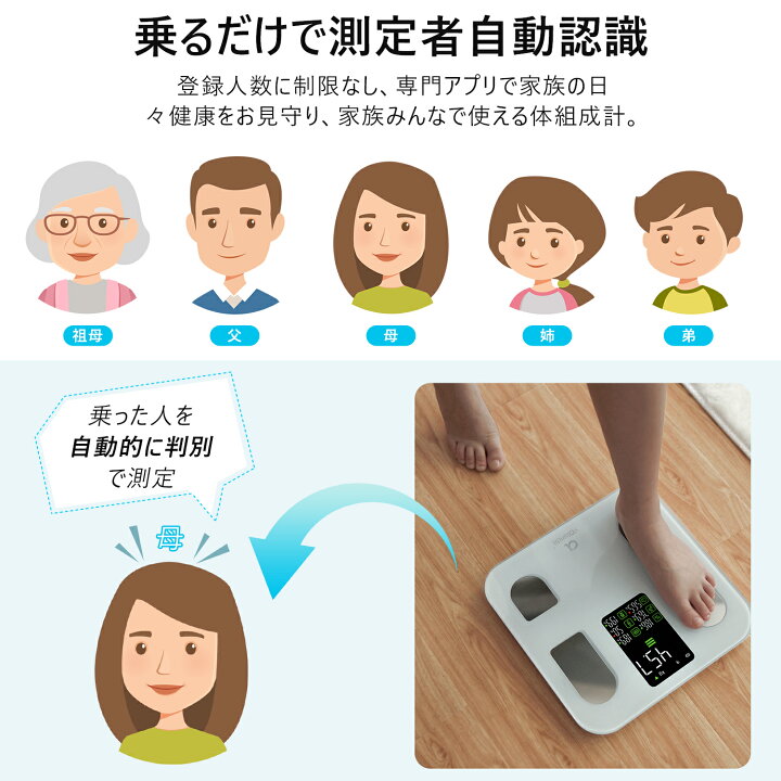 楽天市場】arboleaf 体重計 体脂肪計 体組成計 スマホ連動 人気アプリ 