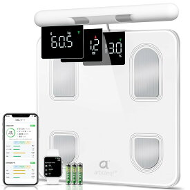 arboleaf 体重計 体組成計 人気アプリあ連動可能【ポイント5倍+クーポン2000円】 8電極 全身 手足 体幹 Bluetooth スマホ連動 データ自動転送 26項目測定 全身測定 BMI 骨格筋率 体脂肪率 自動認識 高精度 ホワイト 電池付属 1年保証
