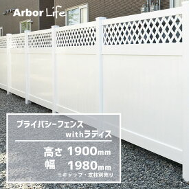 目隠しフェンス 目隠 フェンス 樹脂 庭 腐らない 隣地 樹脂フェンス 丈夫 外構 ラティスフェンスバイナルフェンス プライバシーフェンスwithラティス 高さ約1900mm 幅1980mm 50M3