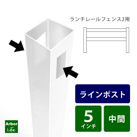 フェンス DIY 柱 支柱 中間ポスト ランチレールフェンス2用ラインポスト 8M3