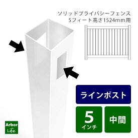 フェンス 樹脂製 柱 支柱 中間ポストソリッドプライバシーフェンス5フィート用ラインポスト 12M