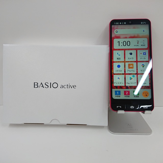 楽天市場】BASIO active SHG09 au レッド 送料無料 本体 c01733 【中古