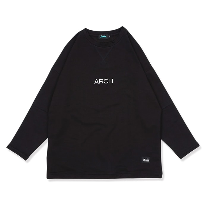 Arch アーチ 【受注生産品】 Tシャツ ロングスリーブ switching crewneck 当店在庫してます ウェア バスケ black shirt 黒
