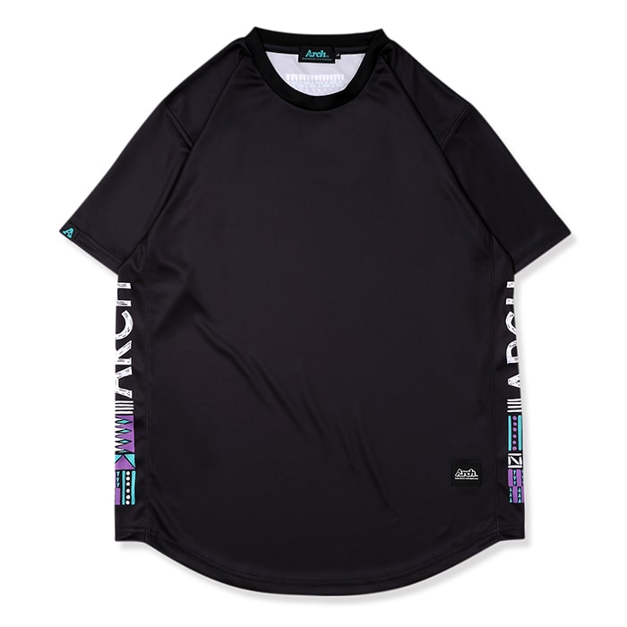 Arch（アーチ）Tシャツ ショートスリーブ tribal paint tee [DRY]【black/purple】バスケ ウェア 黒紫