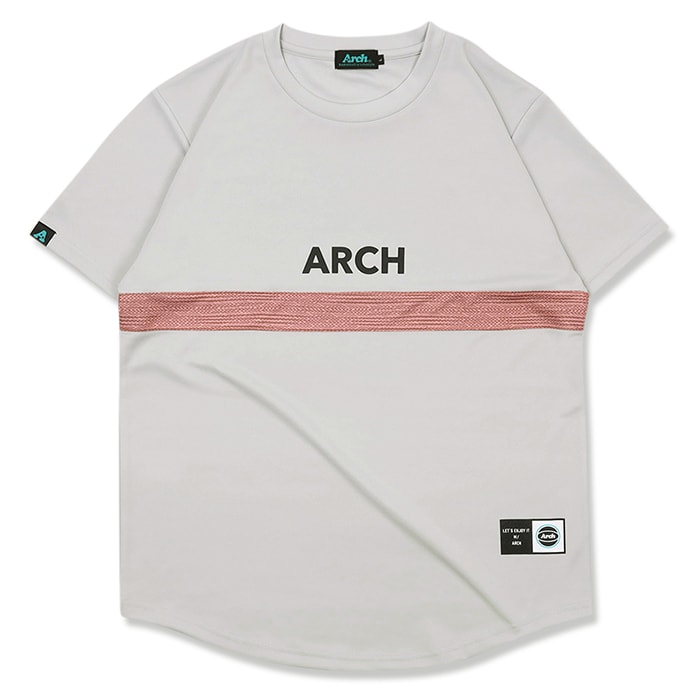Arch（アーチ）Tシャツ ショートスリーブ crochet line tee [DRY]バスケ ウェア 灰