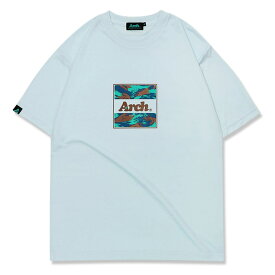 Arch（アーチ）Tシャツ ショートスリーブ lizard camo box logo tee [DRY]【ice blue】バスケ ウェア 青