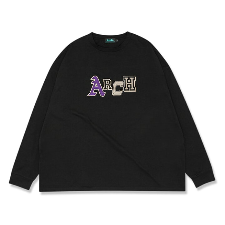楽天市場】Arch multi fonts embroidered wide L/S tee【black  