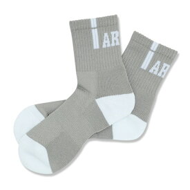 Arch vertical crew socks【silver gray/white】 アーチ バスケ ソックス