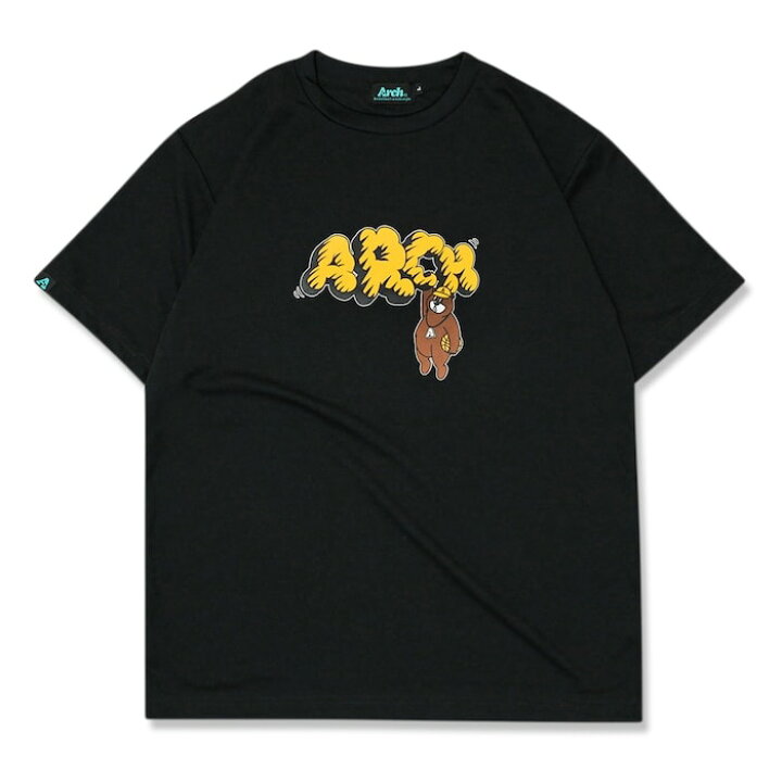 楽天市場】Arch hanging kumasan tee [DRY]【black】 アーチ バスケ  