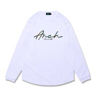 Arch gobelin fabric logo L/S tee [DRY]【white】 アーチ バスケ 長袖Tシャツ