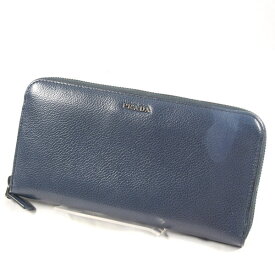 【価格見直し】【2024/03/11】PRADA / プラダ ■ラウンドファスナー長財布 カーフレザー ネイビー 2ML317 【財布/サイフ/ウォレット/wallet/コイン】 ブランド【中古】