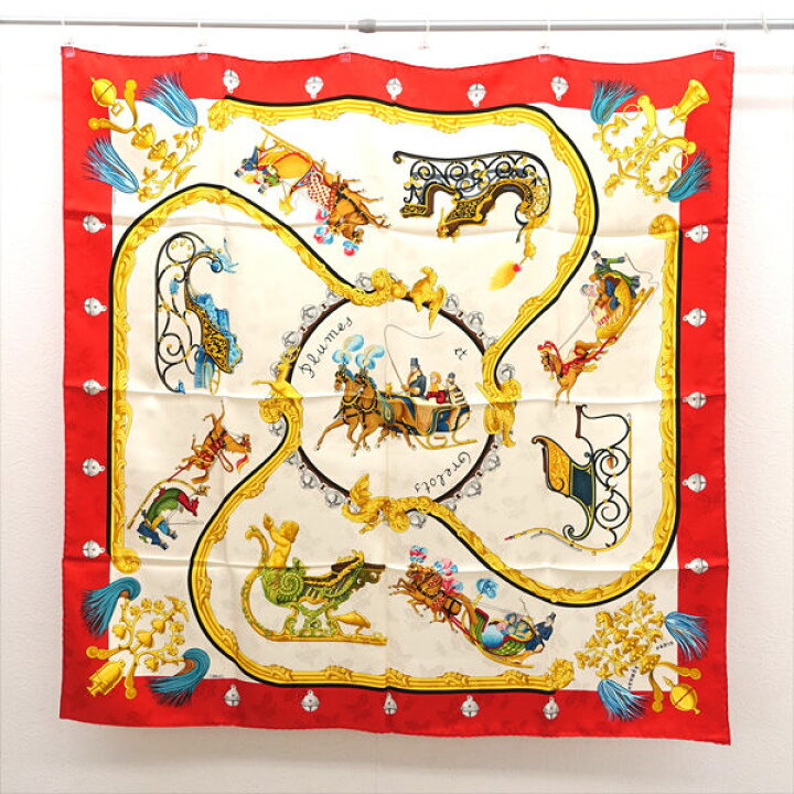 楽天市場】HERMES / エルメス ◇スカーフ カレ90 シルク 羽根飾りと鈴  