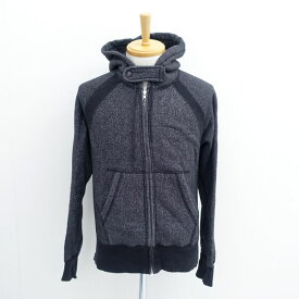 Engineered Garments / エンジニアドガーメンツ ◆ジップアップパーカー/スウェット/グレー×ブラック/サイズS 【メンズ/MEN/男性/ボーイズ/紳士】 メンズファッション【中古】