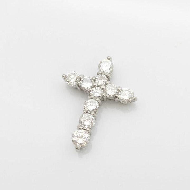 楽天市場】◇Pt1000 D計1.03ct 10ポイントダイヤ クロス ネックレス  