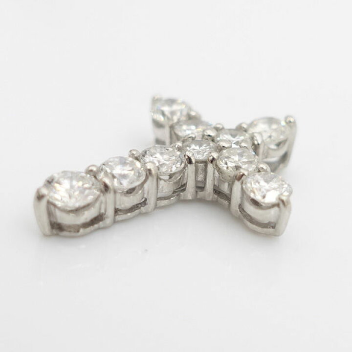 楽天市場】◇Pt1000 D計1.03ct 10ポイントダイヤ クロス ネックレス  