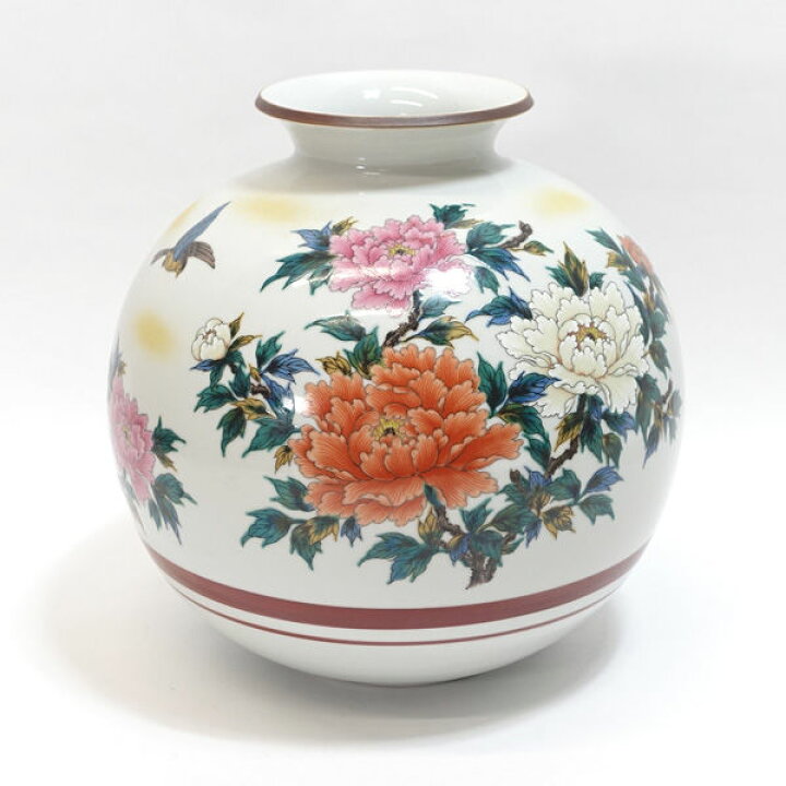 楽天市場】九谷焼 九谷美泉 □【花器】九谷焼/九谷美泉作 花鳥絵 花瓶 