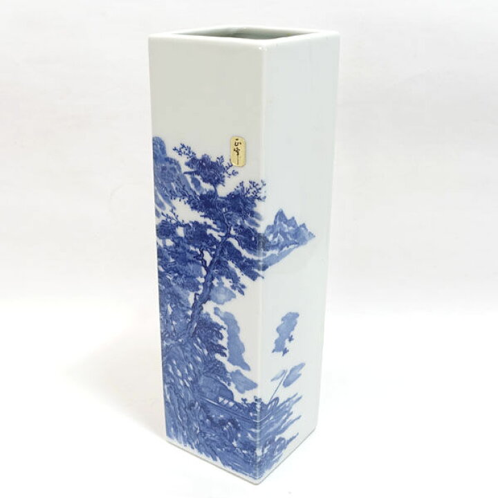 楽天市場】第一陶器 西峰作 ◇【花器】有田焼/西峰作 四角山水花瓶 349 