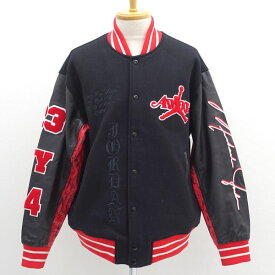JORDAN × Awake NY / ジョーダンアウェイクニューヨーク ◆スタジャン/バーシティ/袖レザー/ブラック×レッド/サイズL FQ5439-657 【メンズ/MEN/男性/ボーイズ/紳士】 メンズファッション【中古】