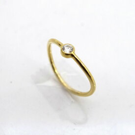 TIFFANY&Co. / ティファニー ◆K18 ウェーブシングルロウ リング 1粒 1P ダイヤ 7号 【リング/指輪/アクセサリー】 ブランド【中古】